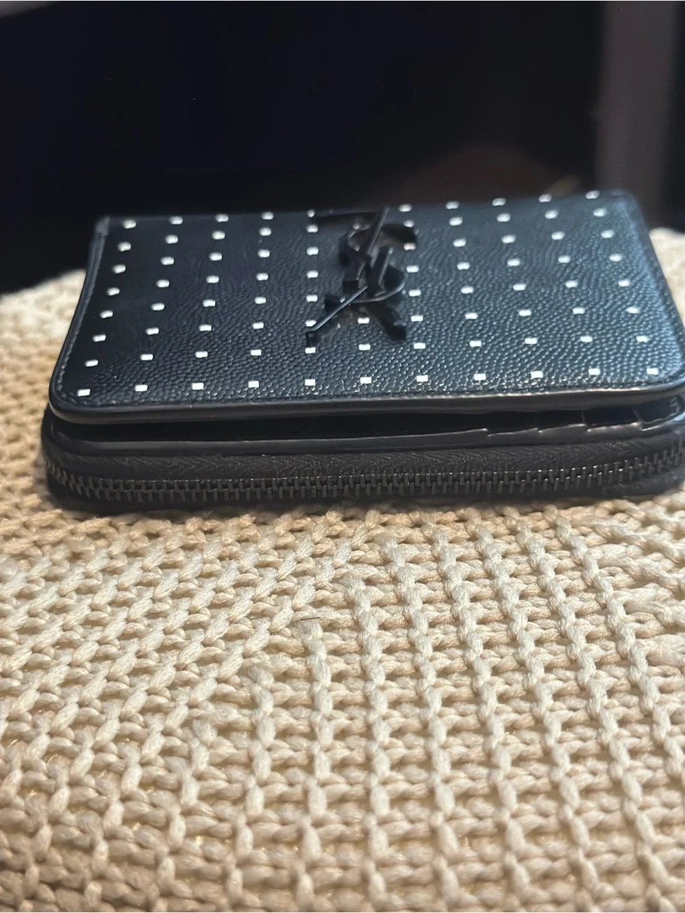 Authentic Saint Laurent Polka Dot Cassandre Matelasse Leather
Wallet - Picture 6 of 7
